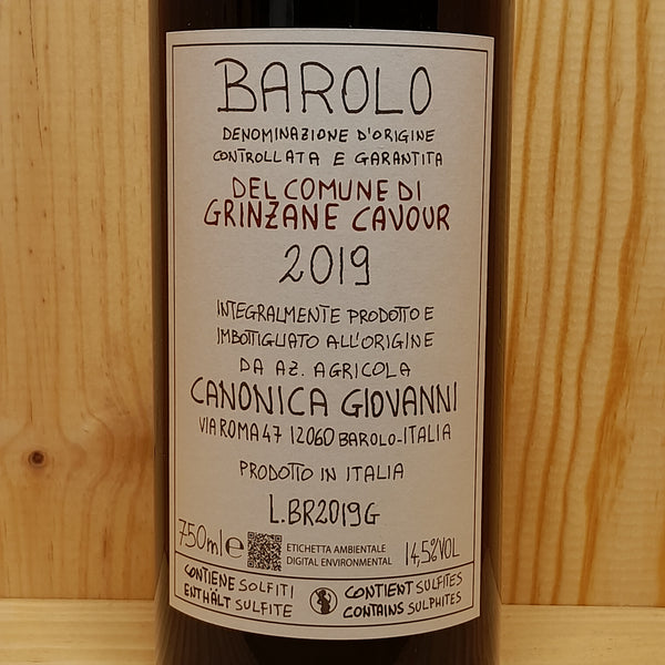 Giovanni Canonica Barolo 'Del Comune Di Grinzane Cavour' 2019
