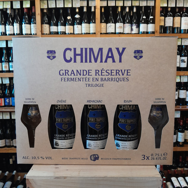 Chimay Grande Reserve BA Sampler (3x750ml + 2 Glas